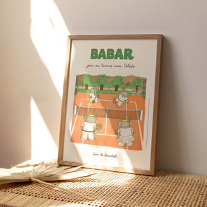 Poster Babar jour au tennis avec Céleste