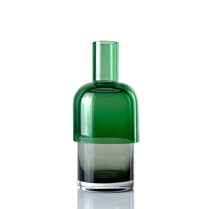 Flip vase en verre - Vert et gris - S