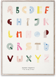 poster Alphabet Spaghetti - colourful (English) By All The Way To Paris