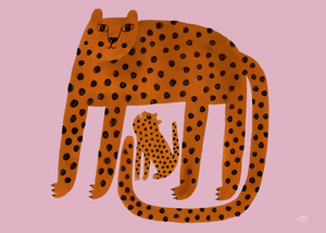 Poster Leopard Family By Aniek Bartels